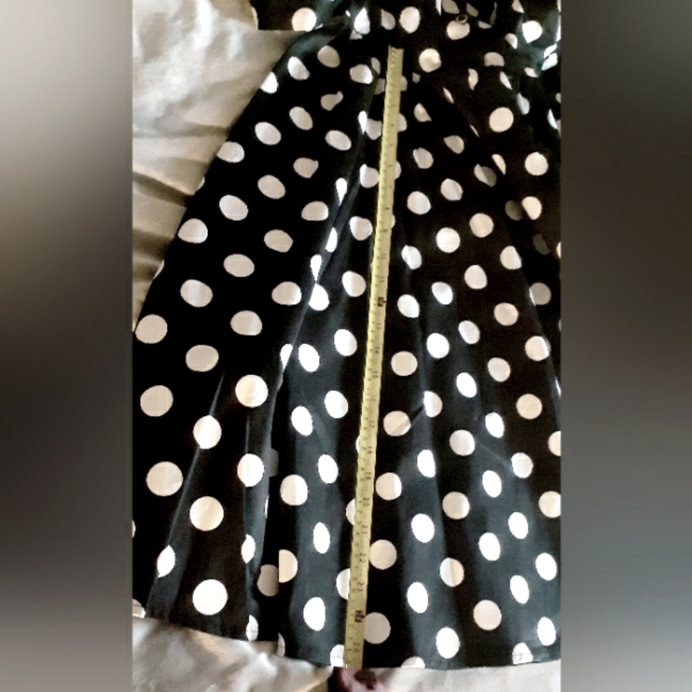 Heart & Roses Blk & Wht Ploka Dot Dress - Picture 9 of 11